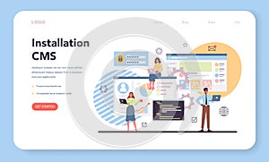 CMS instalation web banner or landing page. Content