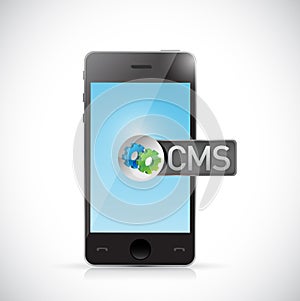 Cms message on smart phone illustration