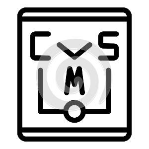 Cms paper icon outline vector. Code system