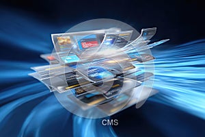 Cms platform model: digital structure, content interface, data module, website framework, system portal, media