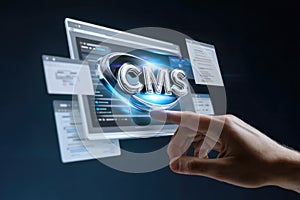 Cms platform model: digital structure, content interface, data module, website framework, system portal, media