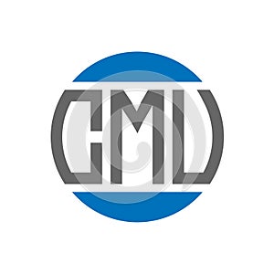 CMU letter logo design on white background. CMU creative initials circle logo concept