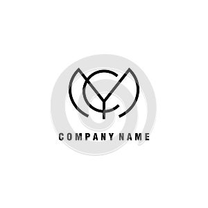 CMY initial line logo template design vector