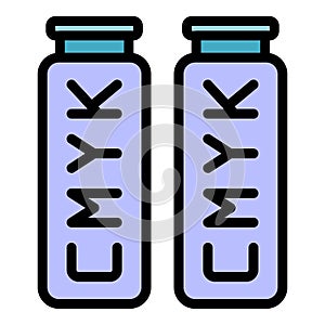 Cmyk bottles icon vector flat