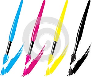 CMYK brush with drops