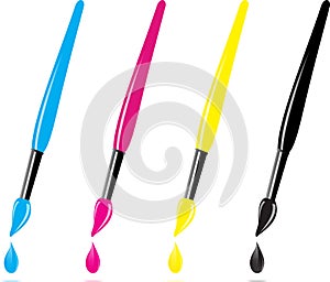 CMYK brush with drops