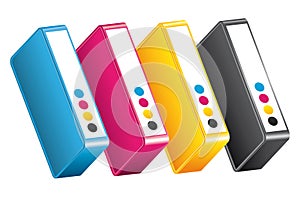 CMYK CMJN Ink toners.