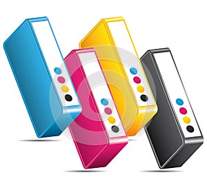 CMYK CMJN colors printing icon. photo