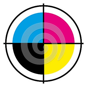 CMYK CMJN Ink wheel. Print target. Vector illustration III. photo