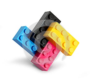 Cmyk color lego blocks