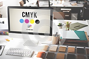 CMYK Color Printing Ink Color Model Concept