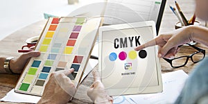 CMYK Color Printing Ink Color Model Concept photo