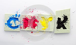 CMYK colour toner for printer cyan magenta yellow