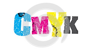 CMYK Concept Stamped Word Art Illustration