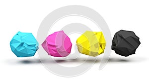 Cmyk concept on white. 3d rendering