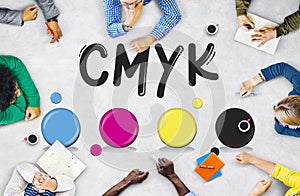 CMYK Creative Design Color Ink Mixture Printing Concept