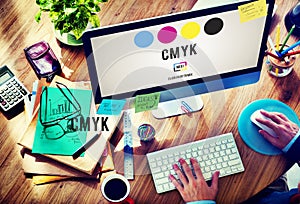 CMYK Cyan Magenta Yellow Key Color Printing Process Concept