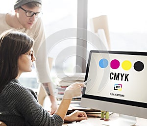 CMYK Cyan Magenta Yellow Key Color Printing Process Concept