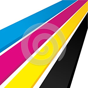CMYK 3D Perspective Line Block Background Design