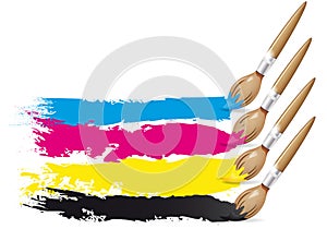 CMYK design - brushes and paint