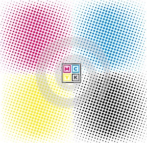 cmyk dots vector of a square pattern, for design extra effect grunge dot effect