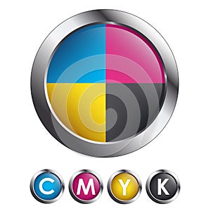 CMYK Glossy Round Buttons photo