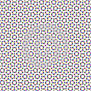 CMYK halftone seamless pattern.