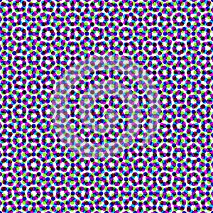 CMYK halftone seamless pattern.