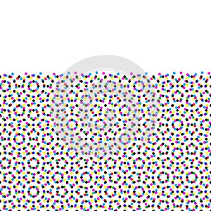 CMYK halftone seamless pattern.