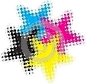 Cmyk halftone stars