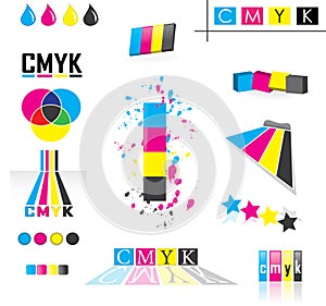 Cmyk icon set photo