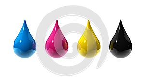 Cmyk ink drops