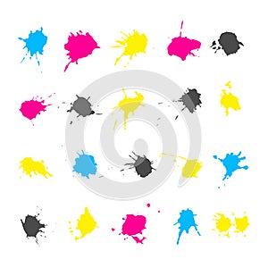 CMYK ink splashes elements collections