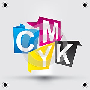 CMYK letters design art image