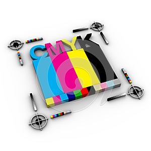 CMYK letters design art image