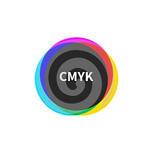 CMYK logo. Round symbol for printing