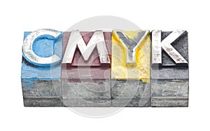 Cmyk made from metal letters