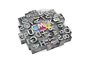 Cmyk made from metal letters