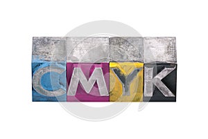 Cmyk made from metal letters