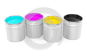 CMYK Paint Bucket Isolated