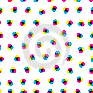 CMYK and RGB seamless pattern with circles