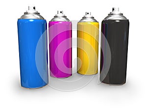 CMYK spray cans