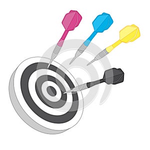 Cmyk target. Flat icon