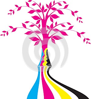 Cmyk tree logo