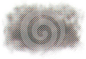 CMYK and white Halftone dots effect. Halftone effect vector pattern. Circle dots isolated on the white background