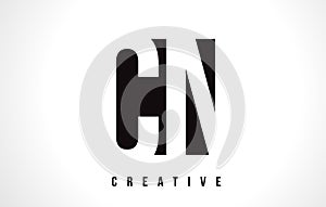 CN C N White Letter Logo Design with Black Square. photo