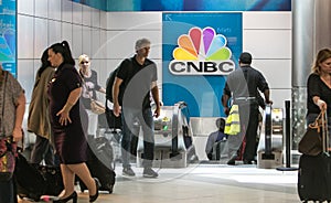 CNBC sign at airport