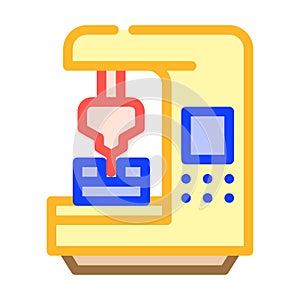 Cnc computer numerical control color icon vector illustration