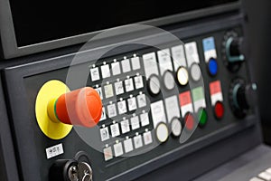 CNC control panel closeup
