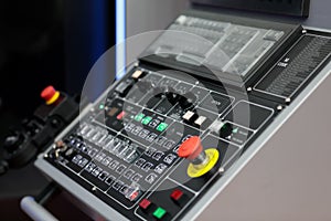 CNC control panel of industrial lathe machine